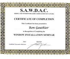 SAWDAC certificate of completion