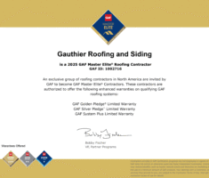 GAF MASTER ELITE CERTIFICATE 2025