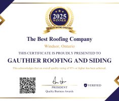 Quality Business Award Certificate